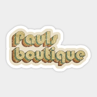 Pauls Boutique // Vintage Rainbow Typography Style // 70s Sticker